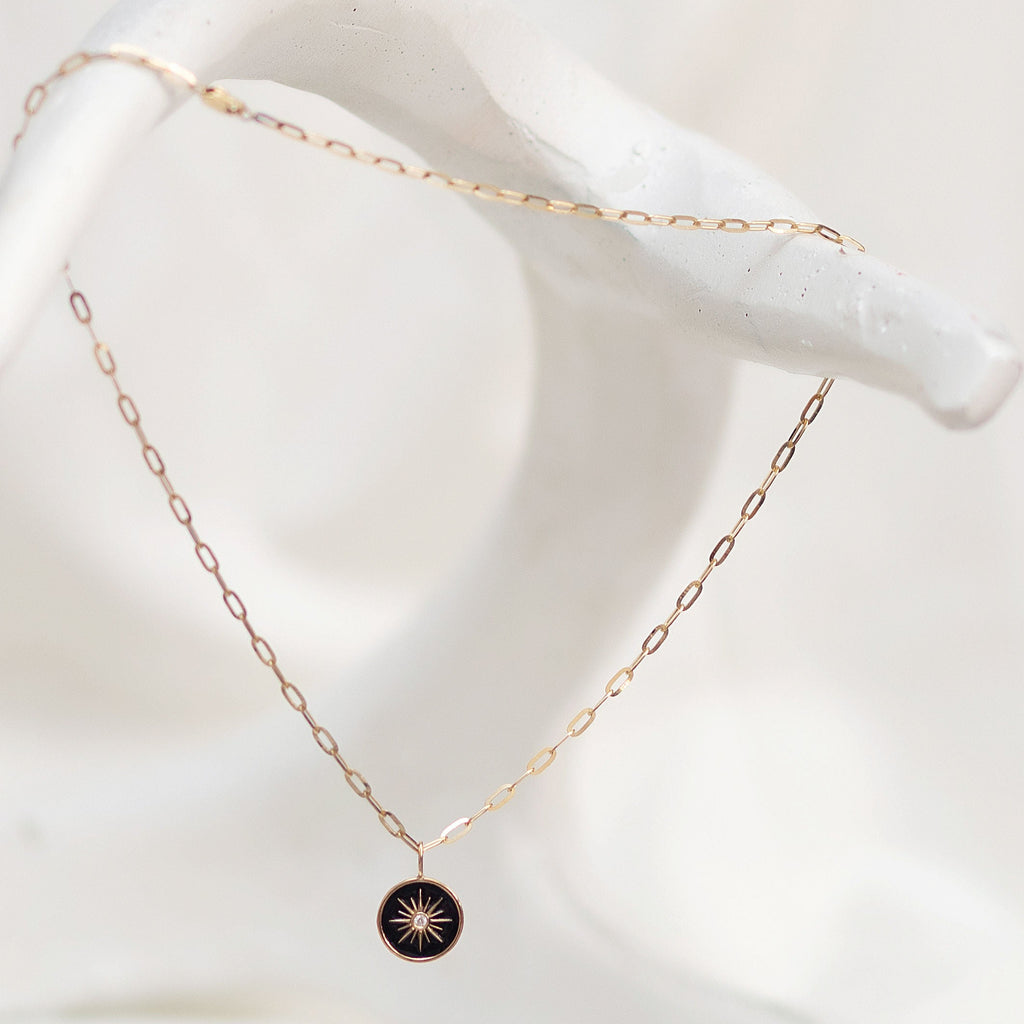 TESS ENAMEL BURST DISC  PENDANT