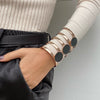 MARLIN 3 DISC BLACK ENAMEL CUFF BRACELET