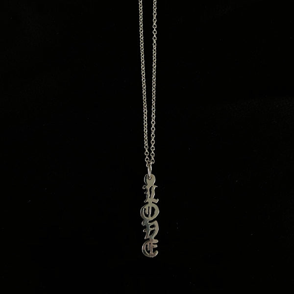OLD ENGLISH LOVE DROP NECKLACE