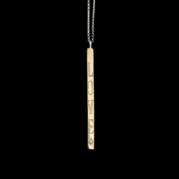 KACEE  LOVE BAR DROP NECKLACE