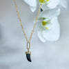 ALEX  BEADED HORN DROP NECKLACE