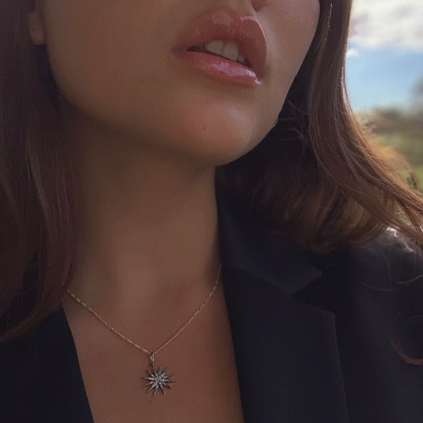 SAMARA WHITE ENAMEL BURST NECKLACE