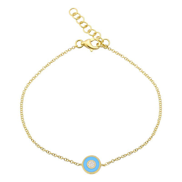 AIMEE ENAMEL CIRCLE EVIL EYE BRACELET